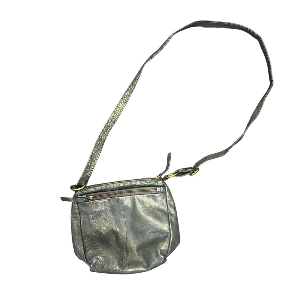 Great American Leather Works Slate‎ Blue Leather Crossbody Bag Adjustable Strap
